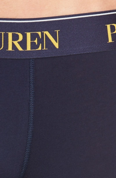 Shop Polo Ralph Lauren Cotton Stretch Boxer Briefs In Cruise Navy/ Chrome Yellow