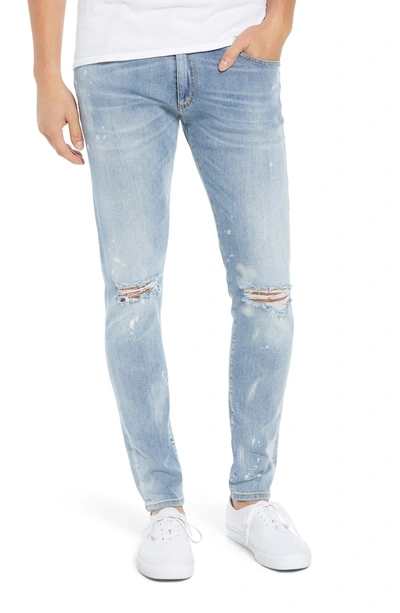 Shop Represent Destroyer Ripped Slim Fit Jeans In Blue