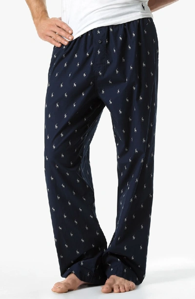 Shop Polo Ralph Lauren Print Pajama Pants In Navy