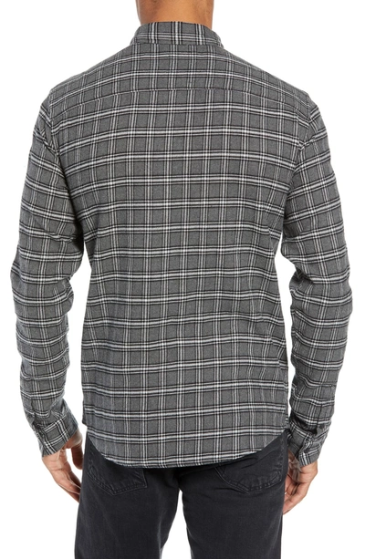 Shop Allsaints Amos Slim Fit Flannel Shirt In Grey Marl