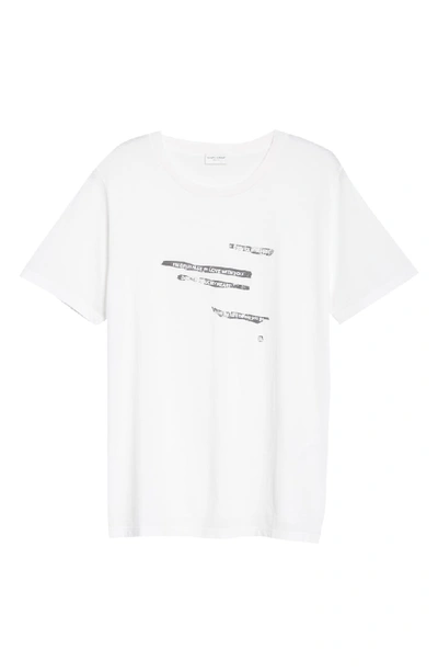 Shop Saint Laurent Print T-shirt In 9744 White