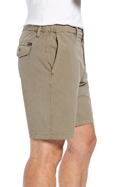 Shop Rvca All Time Coastal Sol Hybrid Shorts In Dark Khaki