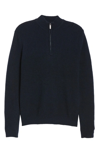 Shop Ben Sherman Regular Fit Quarter Zip Sweater In Navy