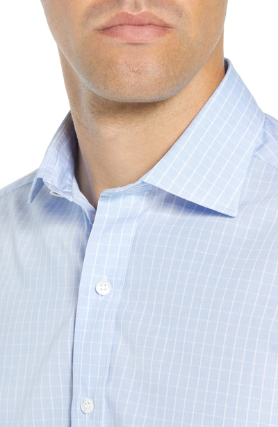 Shop Ledbury Mcbride Trim Fit Check Dress Shirt In Blue