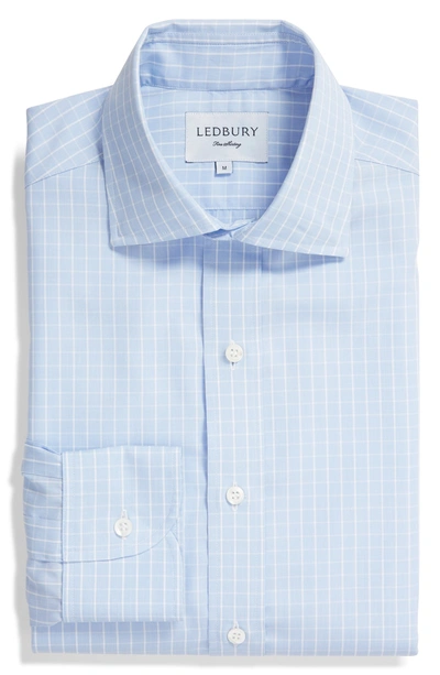 Shop Ledbury Mcbride Trim Fit Check Dress Shirt In Blue