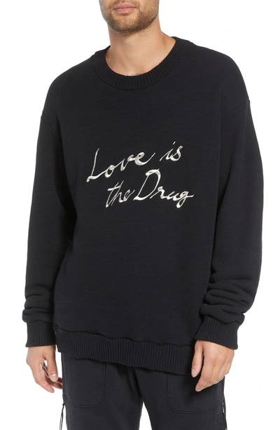 Shop Drifter Lover Embroidered Sweatshirt In Black