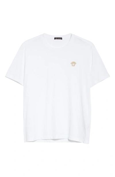 Shop Versace Embroidered Medusa T-shirt In White