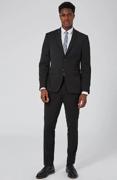 Shop Topman Muscle Fit Suit Trousers In Black