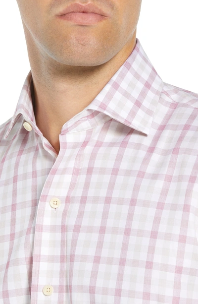 Shop Ledbury Corbly Trim Fit Check Dress Shirt In Red