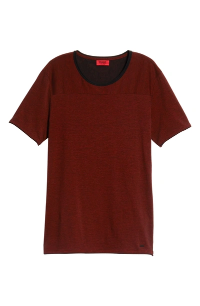 Shop Hugo Drish Fineline Regular T-shirt In Red