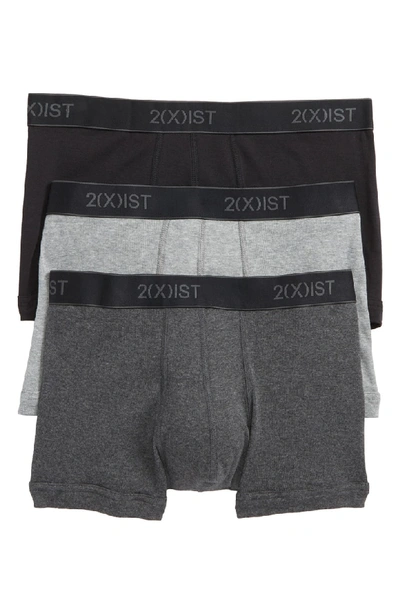 Shop 2(x)ist 3-pack No Show Trunks In Black/ Charcoal/ Poppy Red