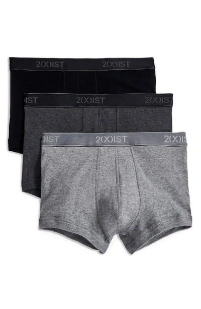 Shop 2(x)ist 3-pack Cotton No Show Trunks In Black/ Heather Grey/ Charcoal
