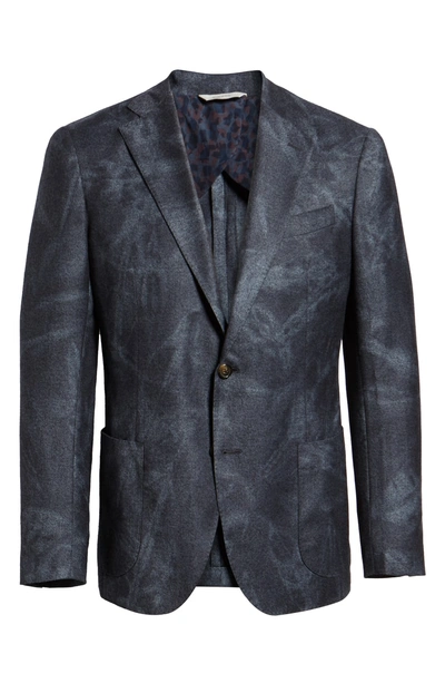 Shop Culturata Trim Fit Washed Wool Sport Coat In Navy