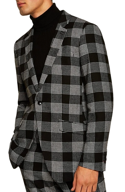 Shop Topman Leigh Classic Check Slim Fit Suit Jacket In Black Multi