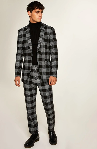 Shop Topman Leigh Classic Check Slim Fit Suit Jacket In Black Multi