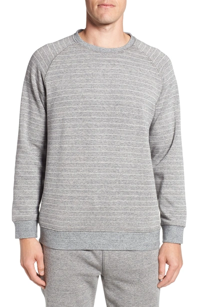 Shop Daniel Buchler Crewneck Sweatshirt In Grey Stripe