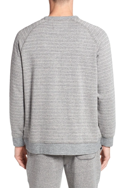 Shop Daniel Buchler Crewneck Sweatshirt In Grey Stripe