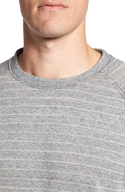 Shop Daniel Buchler Crewneck Sweatshirt In Grey Stripe