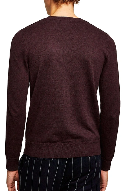 Shop Topman Classic Crewneck Sweater In Burgundy
