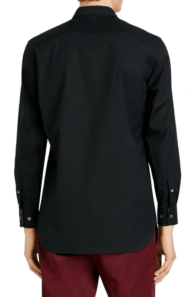 Shop Burberry William Slim Fit Stretch Poplin Sport Shirt In Black