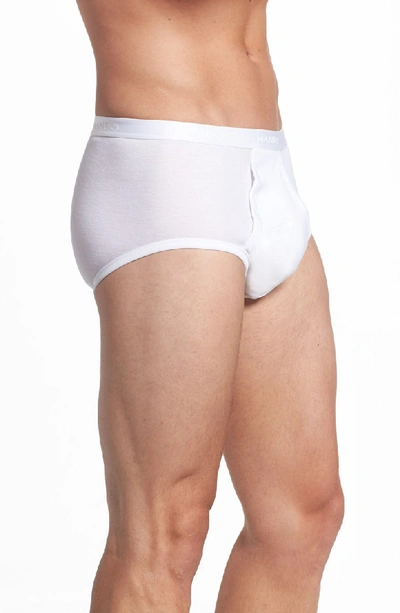 Shop Hanro Cotton Pure Briefs With Fly In White