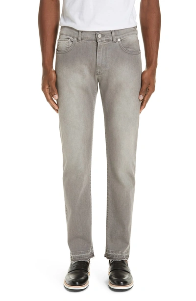 Shop Eidos Raw Edge Jeans In Grey
