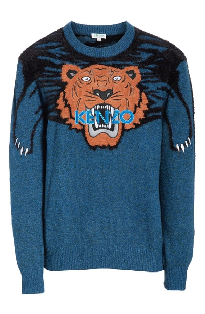 Shop Kenzo Tiger Claw Crewneck Sweater In Pine