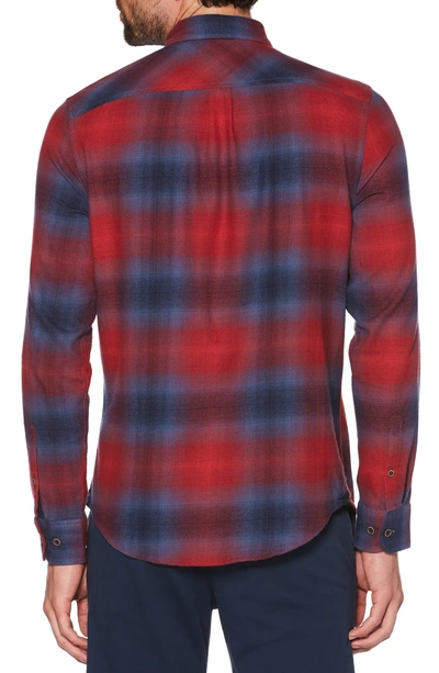 Shop Original Penguin Ombre Plaid Sport Shirt In Biking Red