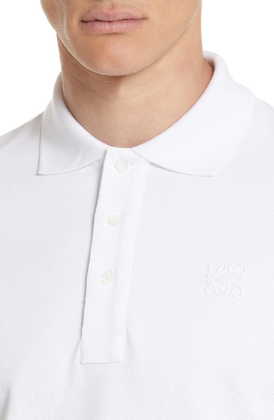 Shop Loewe Anagram Polo In White Ash