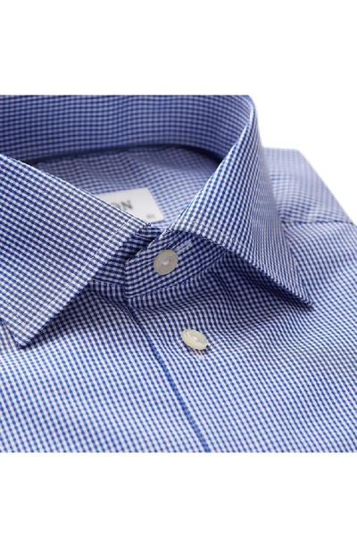 Shop Eton Contemporary Fit Check Dress Shirt In Mid Blue