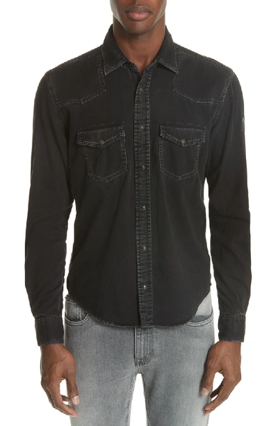 Shop Belstaff Somerfod Denim Shirt In Black