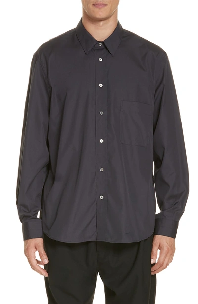 Shop Lemaire Solid Sport Shirt In Prussian Blue