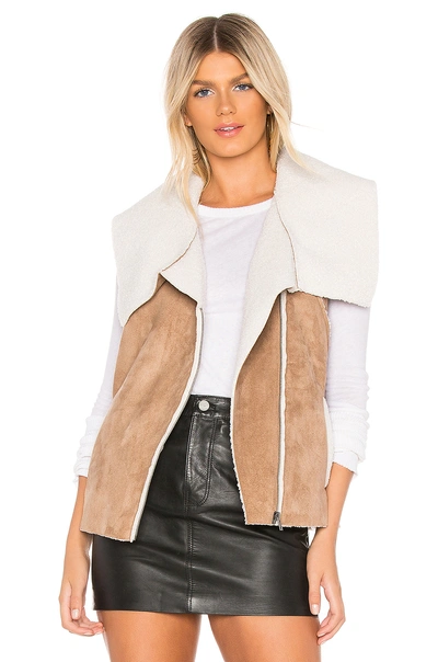 Shop Cupcakes And Cashmere Fionna Vest With Faux Fur Lining In Brown. In Dark Camel