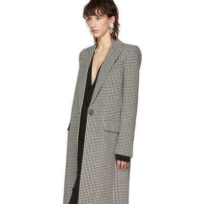 Shop Givenchy Black & White Houndstooth Single-breasted Coat In 015 White