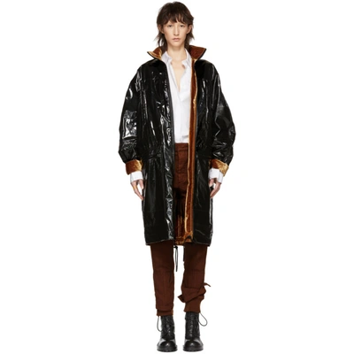 Shop Haider Ackermann Black Technical Coat In Black/rust