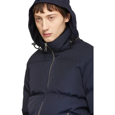 Shop Ami Alexandre Mattiussi Navy Down Matelasse Jacket In 410 Navy