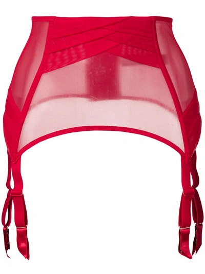 Shop Chantal Thomass Encens Moi Suspender Belt - Red