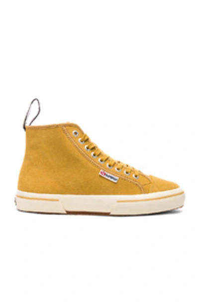 Shop Alexa Chung X Superga High Top Suede Sneaker In Mustard Yellow