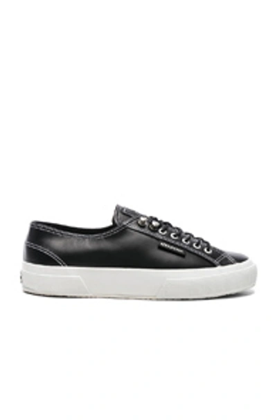 Shop Alexa Chung Alexachung X Superga Low Top Leather Sneaker In Black.