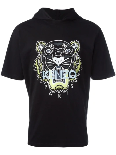 Shop Kenzo Tiger Hooded T In Black