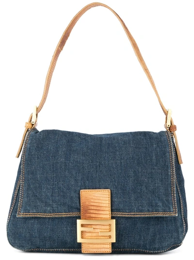 Shop Fendi Vintage Mamma Baguette Handbag - Blue