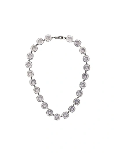 Shop Bottega Veneta Embellished Necklace - Silver
