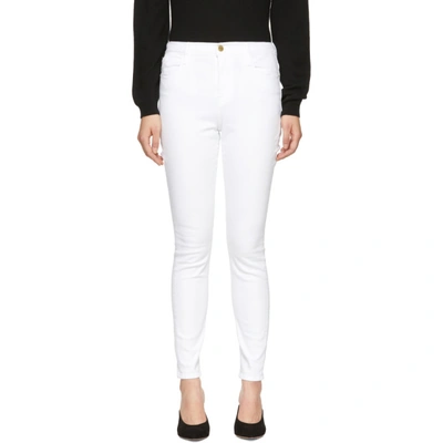 Shop Frame White Le High Skinny Jeans In Blanc