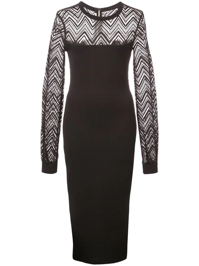 Shop Roland Mouret Fitted Midi Dress - Black