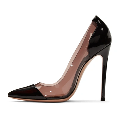 Shop Gianvito Rossi Black & Pink Patent Plexi Heels