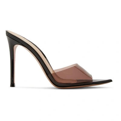 Shop Gianvito Rossi Black And Pink Patent Elle Sandals In Blush/black