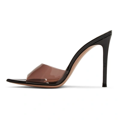 Shop Gianvito Rossi Black And Pink Patent Elle Sandals In Blush/black