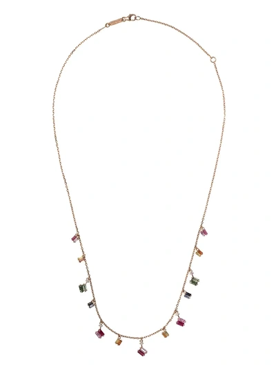 Shop Suzanne Kalan 18kt Rose Gold, Diamond And Sapphire Rainbow Fireworks Dangle Necklace