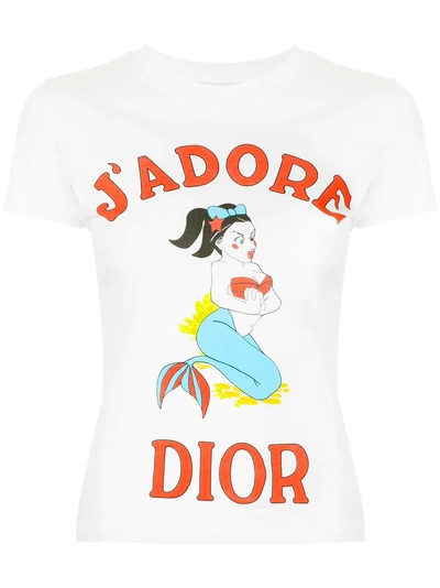 Shop Dior Christian  Vintage J'adore  T-shirt - White
