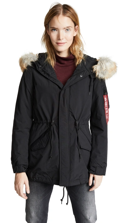 Shop Alpha Industries J-4 Impact Fishtail Parka In Black